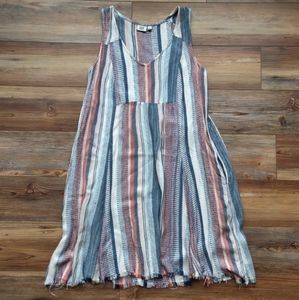 Knitted Sundress Size Medium Red White Blue Pink Sleeveless Tent Dress